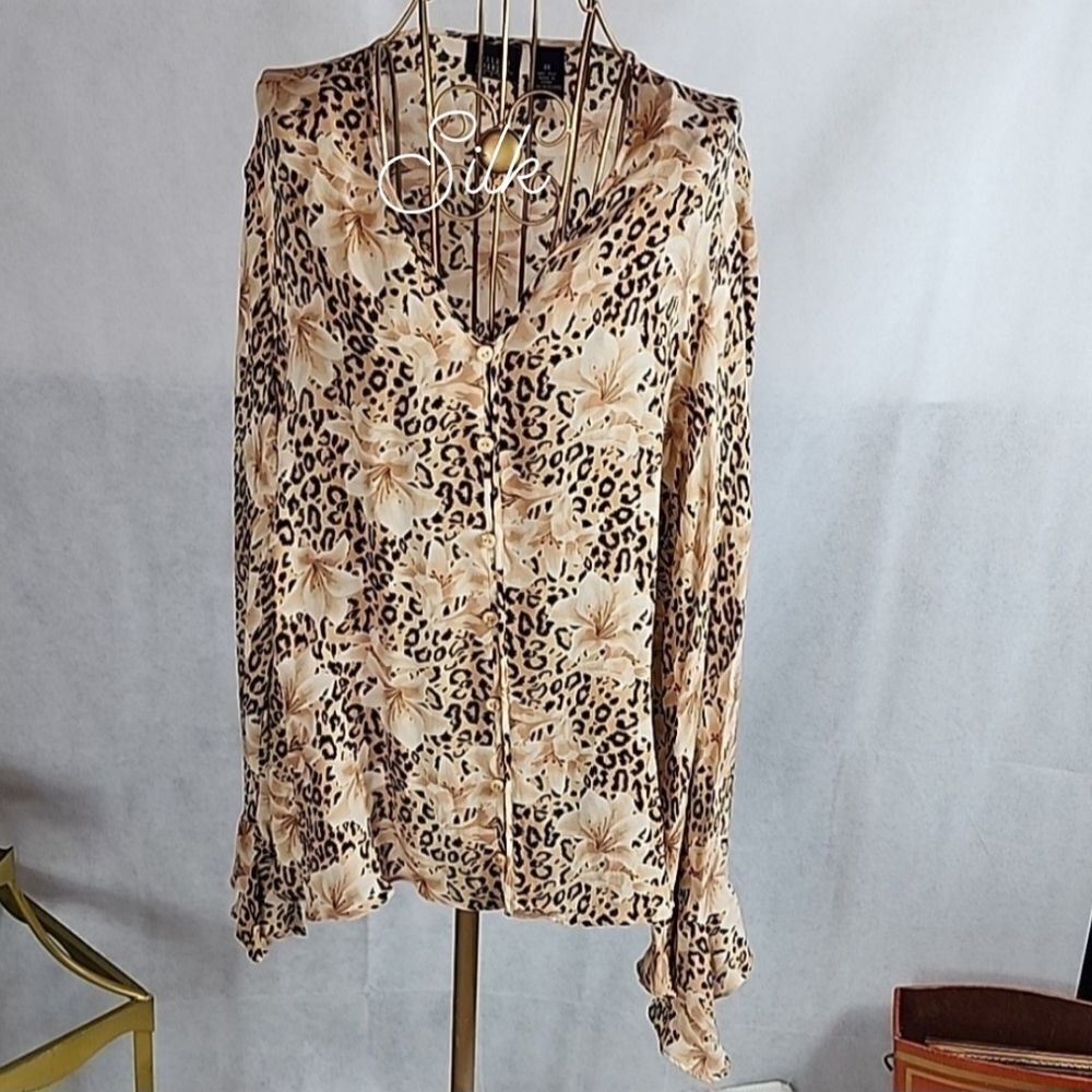 100% Silk Hillard & Hanson Size 3x Blouse